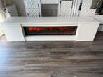 TV - meubel met LED, Ophalen of Verzenden, Zo goed als nieuw, Vrijstaande haard, Elektrische haard