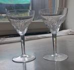 Set van 2 vintage kristallen glazen – geslepen sterbodem, Ophalen