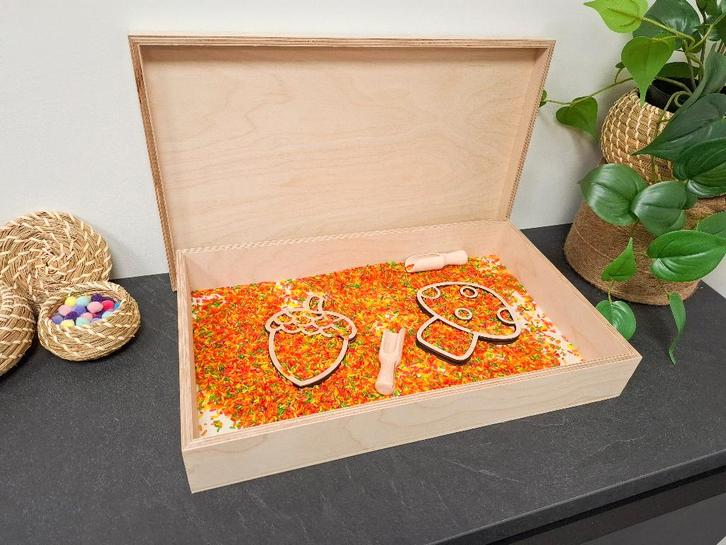 Houten Speelbak – Sensorisch Spel | Optioneel met Naam, Kinderen en Baby's, Speelgoed | Educatief en Creatief, Nieuw, Ontdekken