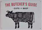 Delen van het Rund butchers guide reclamebord van metaal
