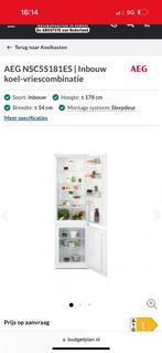 AEG koelkast koel-vriescombinatie, Met aparte vriezer, Zo goed als nieuw, 160 cm of meer, 45 tot 60 cm