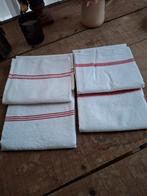 4 brocante grote theedoeken, Ophalen of Verzenden, Rood