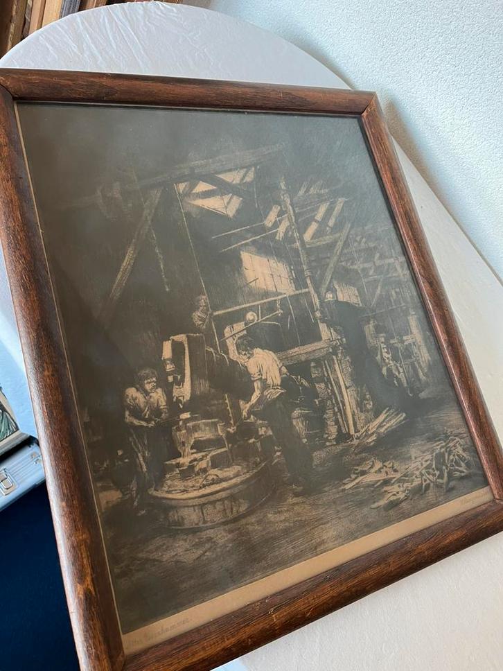 H Bergmeister Alter Eisenhammer Smidse Smederij Smid Smit, Antiek en Kunst, Kunst | Litho's en Zeefdrukken, Ophalen of Verzenden