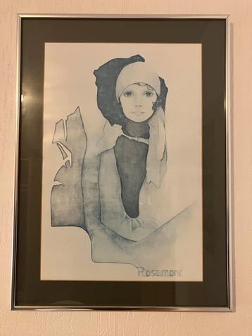 Aquarel Portret 'Rosemond' beschikbaar voor biedingen