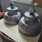 2 Industriële oude ronde fabriekslampen hanglampen, Ophalen