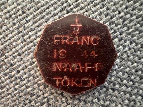 Militaire token 1/2 Frank 1944, Postzegels en Munten, Munten | Europa | Niet-Euromunten, Overige landen, Ophalen of Verzenden