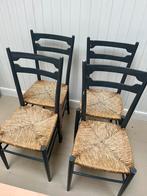 Boeren stoelen met rieten zitting, Huis en Inrichting, Stoelen, Bruin, Ophalen of Verzenden, Vier, Hout