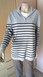 JOHN BANER katoenen schipperstrui blauw/bruin maat 40/42, Kleding | Dames, Verzenden, Gedragen, Maat 42/44 (L), Blauw