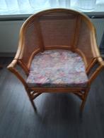 Rotan stoel met bloemenkussen, Antiek en Kunst, Ophalen
