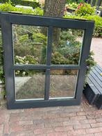 Hardhout raam met dubbelglas 90-100, Doe-het-zelf en Verbouw, Kozijnen en Schuifpuien, Raamkozijn, Inclusief glas, 75 tot 150 cm