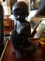 vintage beeld keramiek jongen met schelp 70er, Ophalen, Huis en Inrichting