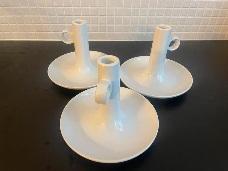 Ikea BJORKEFALL, Jon Eliason, 3 x witte kandelaren 2011, Huis en Inrichting, Woonaccessoires | Kandelaars en Kaarsen, Zo goed als nieuw