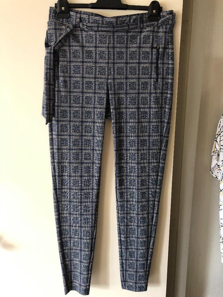 broek Studio Anneloes XL  blauw/greige, Kleding | Dames, Broeken en Pantalons, Zo goed als nieuw, Maat 46/48 (XL) of groter, Blauw