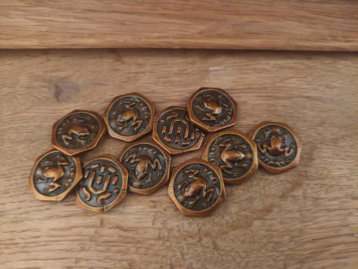 10 Metalen Frog Coins, leuk voor bijv D&D of Pathfinder, Hobby en Vrije tijd, Gezelschapsspellen | Overige, Zo goed als nieuw