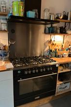 M-System gasfornuis (6 pits) met Inventum afzuigkap, Huis en Inrichting, Keuken | Complete keukens, Ophalen, Gebruikt, Zwart, Overige typen