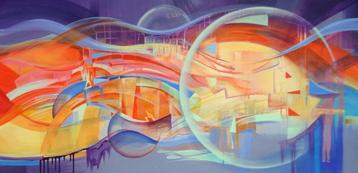 " Day & Night"  prachtig Acrylschilderij van Galya Bukova beschikbaar voor biedingen