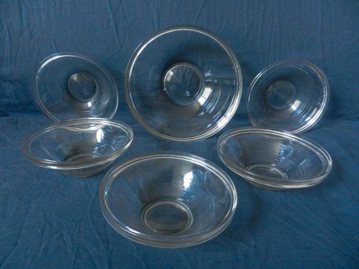 Zesdelig schalenset ontw Copier Leerdam servies Primula 1947, Antiek en Kunst, Antiek | Glas en Kristal, Ophalen of Verzenden