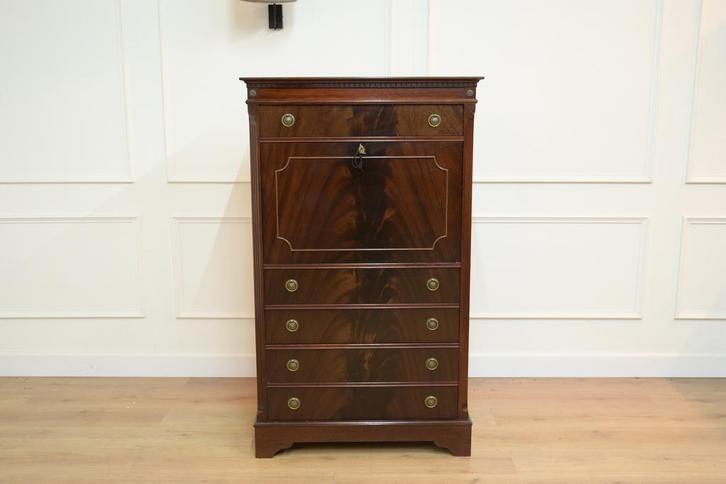 Klassieke ladekast, secretaire, mahoniehout, Huis en Inrichting, Kasten | Ladekasten, Zo goed als nieuw, Minder dan 100 cm, 50 tot 100 cm