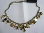 ketting (44 cm) met bedels - Nieuw, Sieraden, Tassen en Uiterlijk, Kettingen, Overige materialen, Verstelbaar, Nieuw, Ophalen of Verzenden