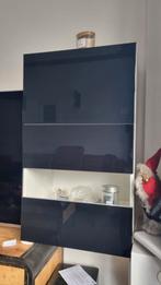 Besta Hoogglans Zwart Vitrinekast - 102x60x40, Ophalen, 100 tot 150 cm, 50 tot 100 cm, Glas