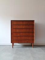 Vintage Deense ladekast in teak, groot!, Huis en Inrichting, Kasten | Ladekasten, Ophalen, 5 laden of meer, 100 tot 150 cm, 50 tot 100 cm