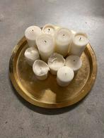 Ikea Gouden Dienblad met 10 Kaarsen, Huis en Inrichting, Woonaccessoires | Kandelaars en Kaarsen, Gebruikt, Wit, Ophalen of Verzenden