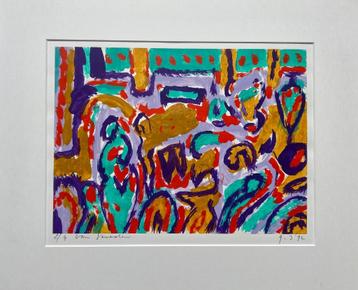Frans van Straalen - Acryl op papier in passe-partout beschikbaar voor biedingen