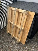 Pallet met osb plaat 120x120, Doe-het-zelf en Verbouw, Ophalen, Minder dan 25 mm, Zo goed als nieuw, Pallet