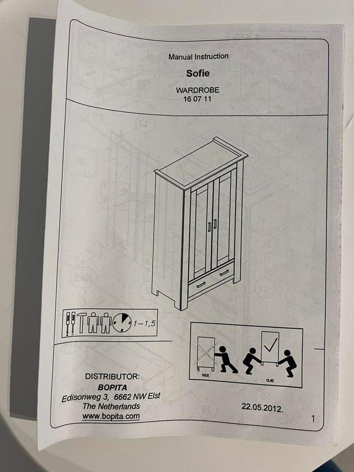 Witte Bopita  Sofie babykamer, Kinderen en Baby's, Kinderkamer | Commodes en Kasten, Zo goed als nieuw, 105 cm of meer, 100 cm of meer