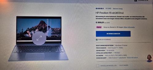 *NIEUW* HP Pavilion 15-eh3672nd + toebehoren, Computers en Software, Windows Laptops, Nieuw, 16 inch, SSD, 2 tot 3 Ghz, 16 GB