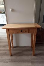 Grenen side table / side tafel met lade en aparte knop, Ophalen, Gebruikt