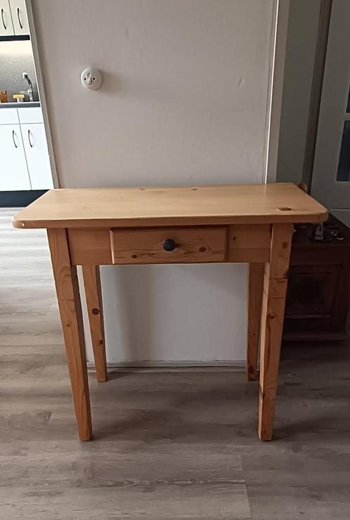 Grenen side table / side tafel met lade en aparte knop, Huis en Inrichting, Kasten | Overige, Gebruikt, Ophalen