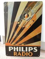 PHILIPS Radio Deco Reclame Metalen wandbord plaat ., Ophalen of Verzenden
