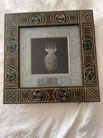 Afrikaans houtsnijwerk in diepe lijst, Ophalen of Verzenden