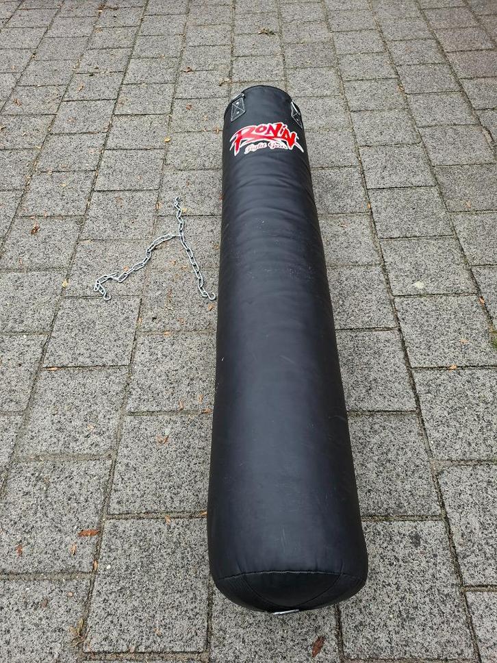 1 zware en zwarte RONIN bokszak Lederlook 180cm, Sport en Fitness, Boksen, Gebruikt, Bokszak, Ophalen