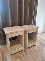 2 leuke steigerhouten nachtkastjes, Huis en Inrichting, Slaapkamer | Nachtkastjes, Ophalen, Gebruikt, Minder dan 45 cm, Minder dan 55 cm
