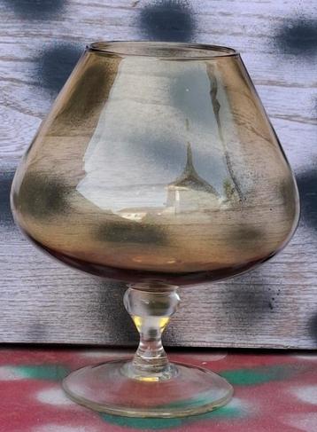 Cognacglas. Oversized. Zweden.  Amberglas.  Vintage. 22 cm. beschikbaar voor biedingen