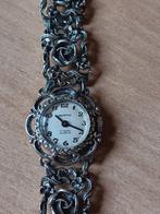 Vintage zilveren dames horloge Memphis met roosmotief band., Sieraden, Tassen en Uiterlijk, Horloges | Dames, Overige merken, Staal