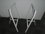 2x Wit Stevige Metalen Tafel Schagen Tafelpoten Onderstel, Huis en Inrichting, Tafelonderdelen, Ophalen, Tafelpoot, Minder dan 50 cm