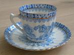 Koffiekopje en schotel van China-blau Rosslau, Ophalen of Verzenden, Gebruikt, Porselein, Kop en/of schotel