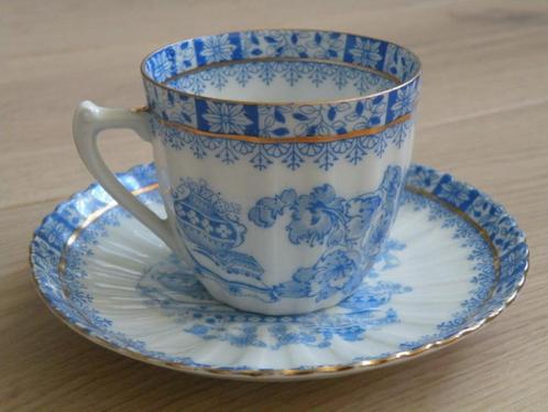 Koffiekopje en schotel van China-blau Rosslau, Verzamelen, Porselein, Kristal en Bestek, Gebruikt, Kop en/of schotel, Porselein