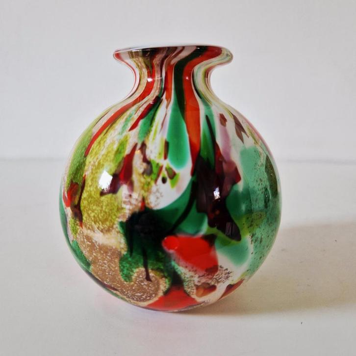 Fidrio Multicolor bolvaasje mondgeblazen vaas, Antiek en Kunst, Antiek | Vazen, Ophalen of Verzenden