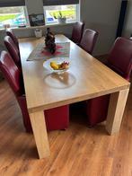 Eettafel plus stoelen, Huis en Inrichting, Tafels | Eettafels, Ophalen, Gebruikt, Eikenhout, 200 cm of meer