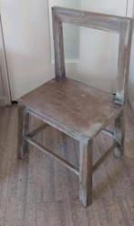 Vintage houten kruk opstapje met leuning / kinderstoel 38 cm, Ophalen, Zo goed als nieuw, Hout