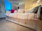 IKEA Hemnes bedbank wit met 3 lades & matresen, Huis en Inrichting, Slaapkamer | Bedden, Gebruikt, Wit, Tweepersoons, Ophalen of Verzenden