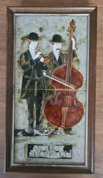 Majolica tegel tableau street musicians, Antiek en Kunst, Ophalen of Verzenden