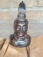 Hout boeddha beeld 23 cm handwerk, Verzamelen, Beelden en Beeldjes, Ophalen of Verzenden