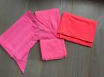 3 neon fluor roze / oranje sjaals, Kleding | Dames, Ophalen of Verzenden, Gedragen, Sjaal