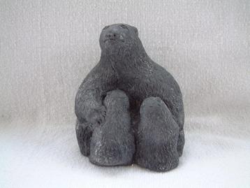 Gaaf beeldje Beer Beren Wolf sculptures Canada beschikbaar voor biedingen