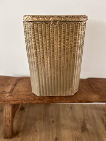 Lloyd Loom gouden draad wasmand opbergmand staande mand 55cm beschikbaar voor biedingen